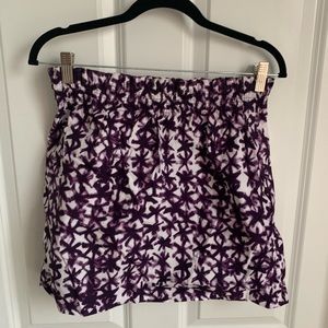 J. Crew Factory Purple & White Star Pattered Mini Skirt Size 10